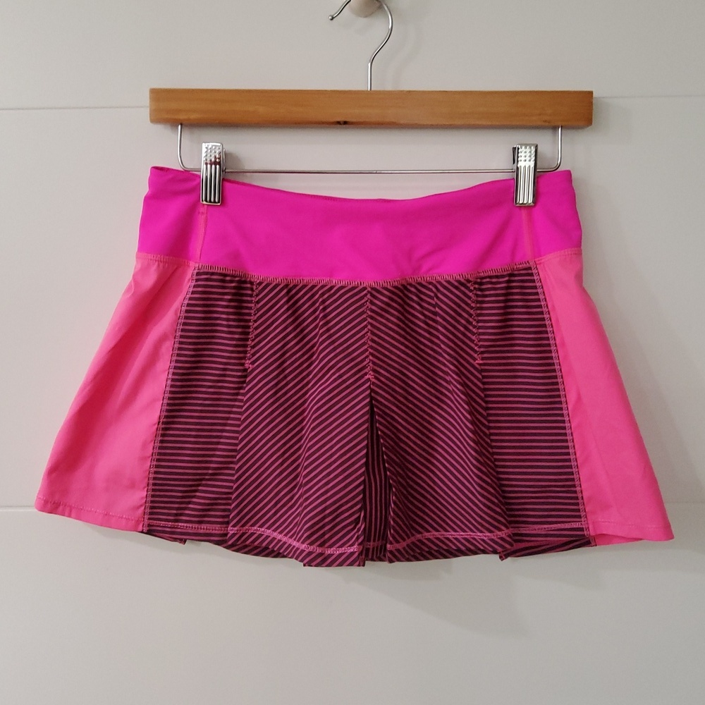 lululemon athletica Fast Cat Skirt Hyper Stripe Raspberry Glo Size 4 - Picture 3 of 13